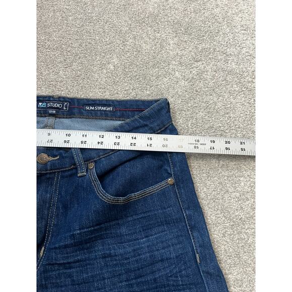 MB Studio Jeans Womens Size 32 x 30 Blue Dark Wash Denim Slim Straight - Picture 8 of 11